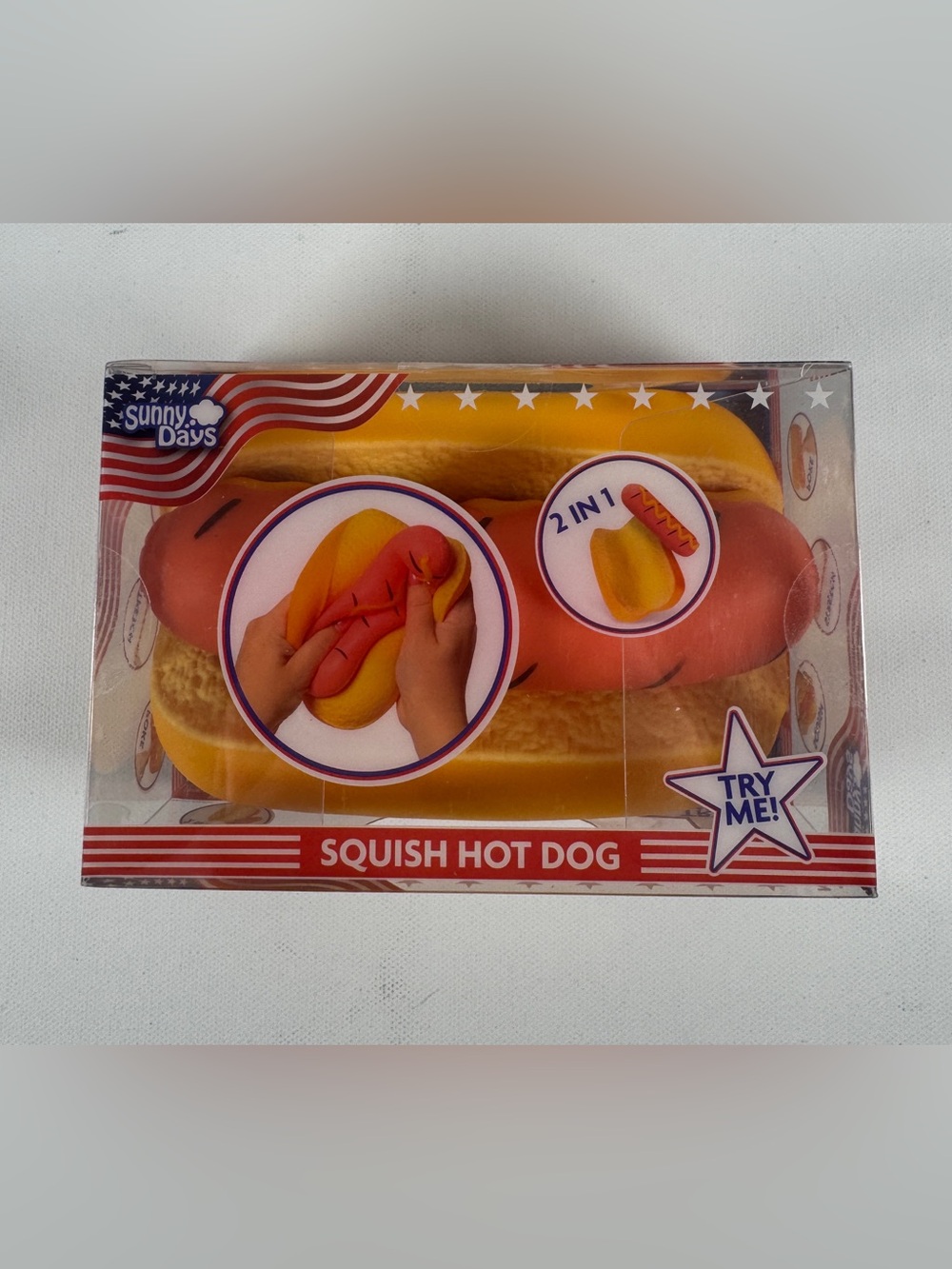 Toymendous Sunny Days Jumbo Hot Dog Squish Viral Summer Squishy Toy New 2026